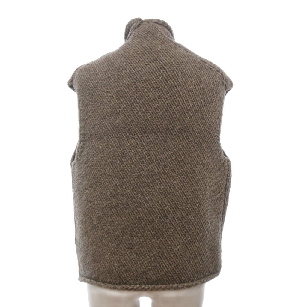 Celine Phoebe Philo Era Knit Vest Deformed High Neck Wool Beige — view 4