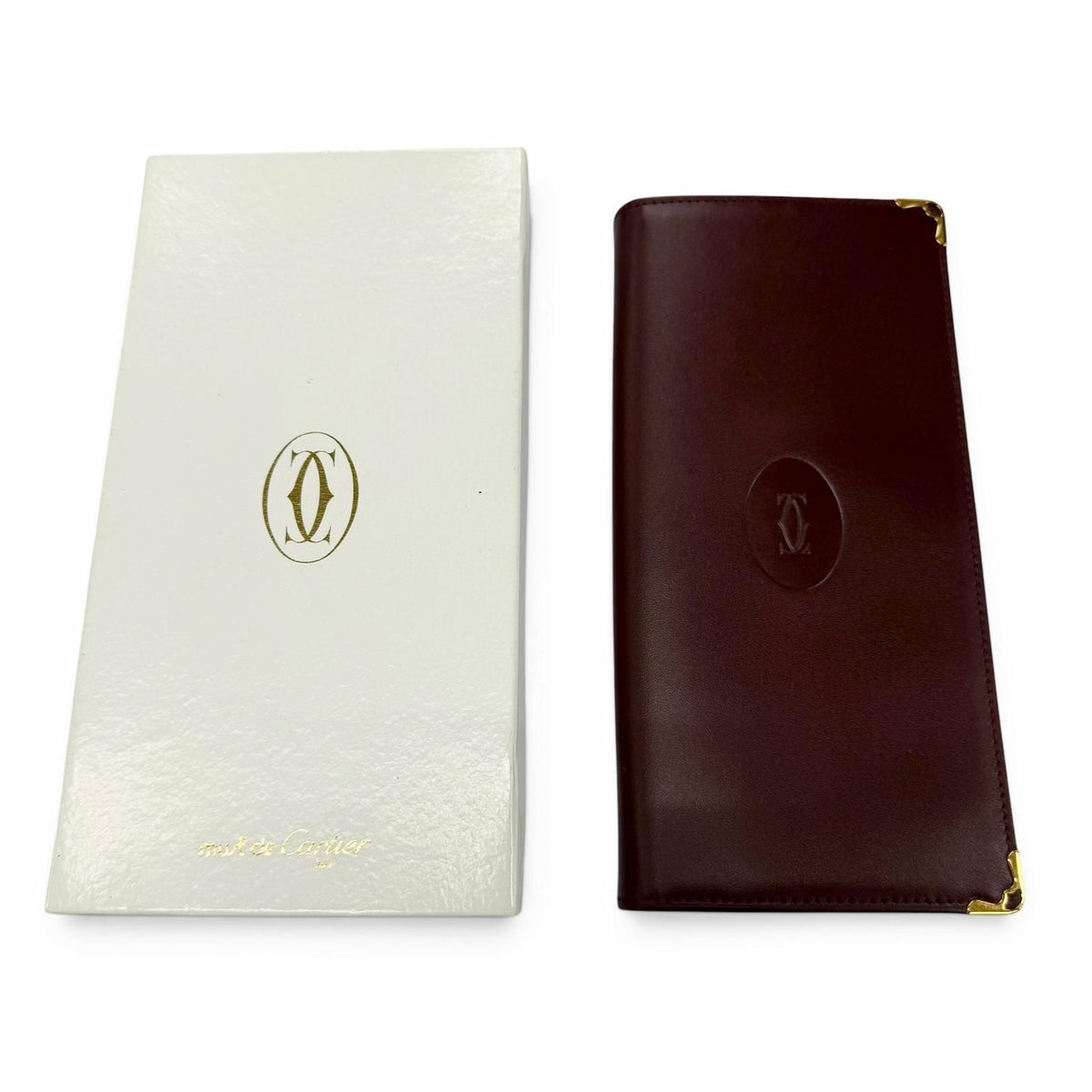 Cartier Must de Cartier C Motif Leather Wallet Bordeaux Gold — view 2