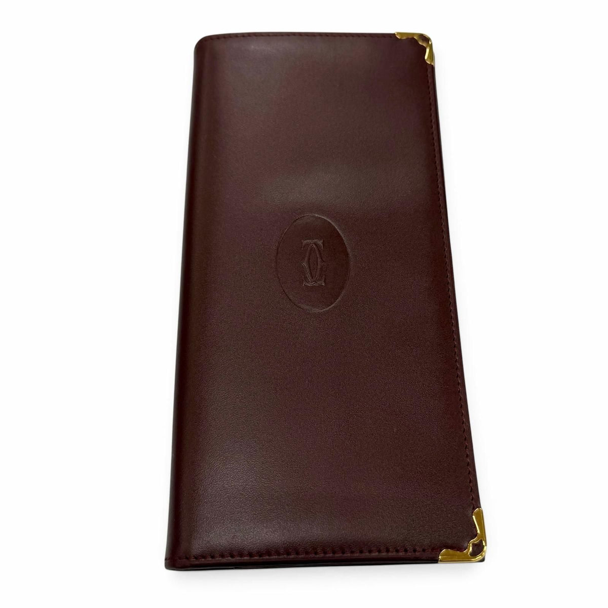 Cartier Must de Cartier C Motif Leather Wallet Bordeaux Gold