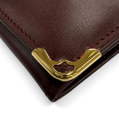 Cartier Must de Cartier C Motif Leather Wallet Bordeaux Gold — view 7