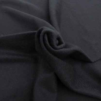 Hermes Cashmere 100% Logo Embroidery Large Shawl Scarf with Fringes Black — view 7