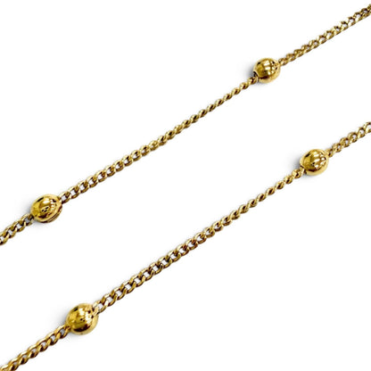 Miu Miu Logo Faux Pearl Chain Necklace Gold — view 6