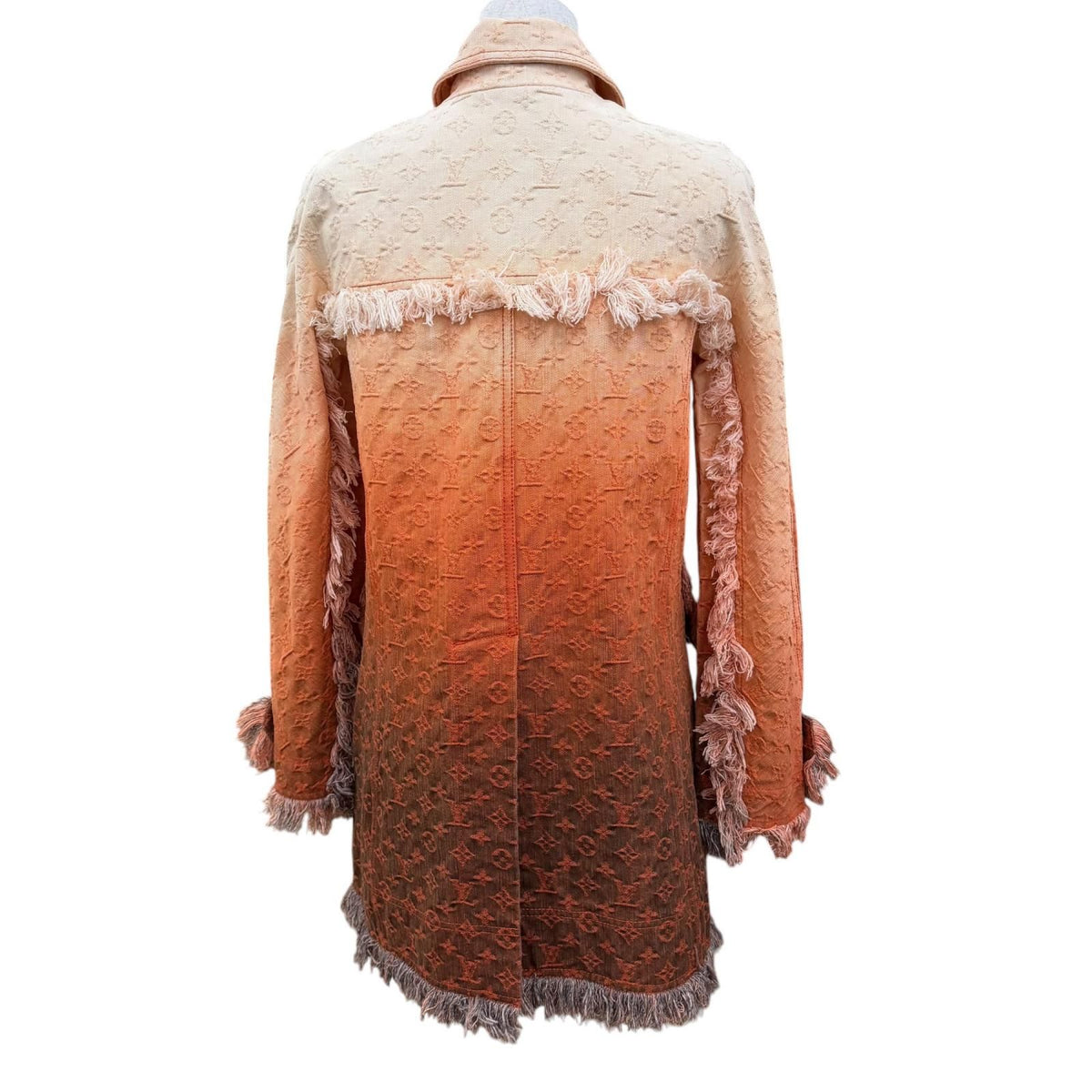 Louis Vuitton Cotton 100% Monogram Denim Gradient Coat Orange 34 — view 4