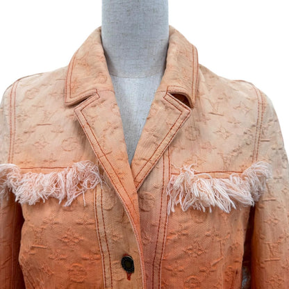 Louis Vuitton Cotton 100% Monogram Denim Gradient Coat Orange 34 — view 2