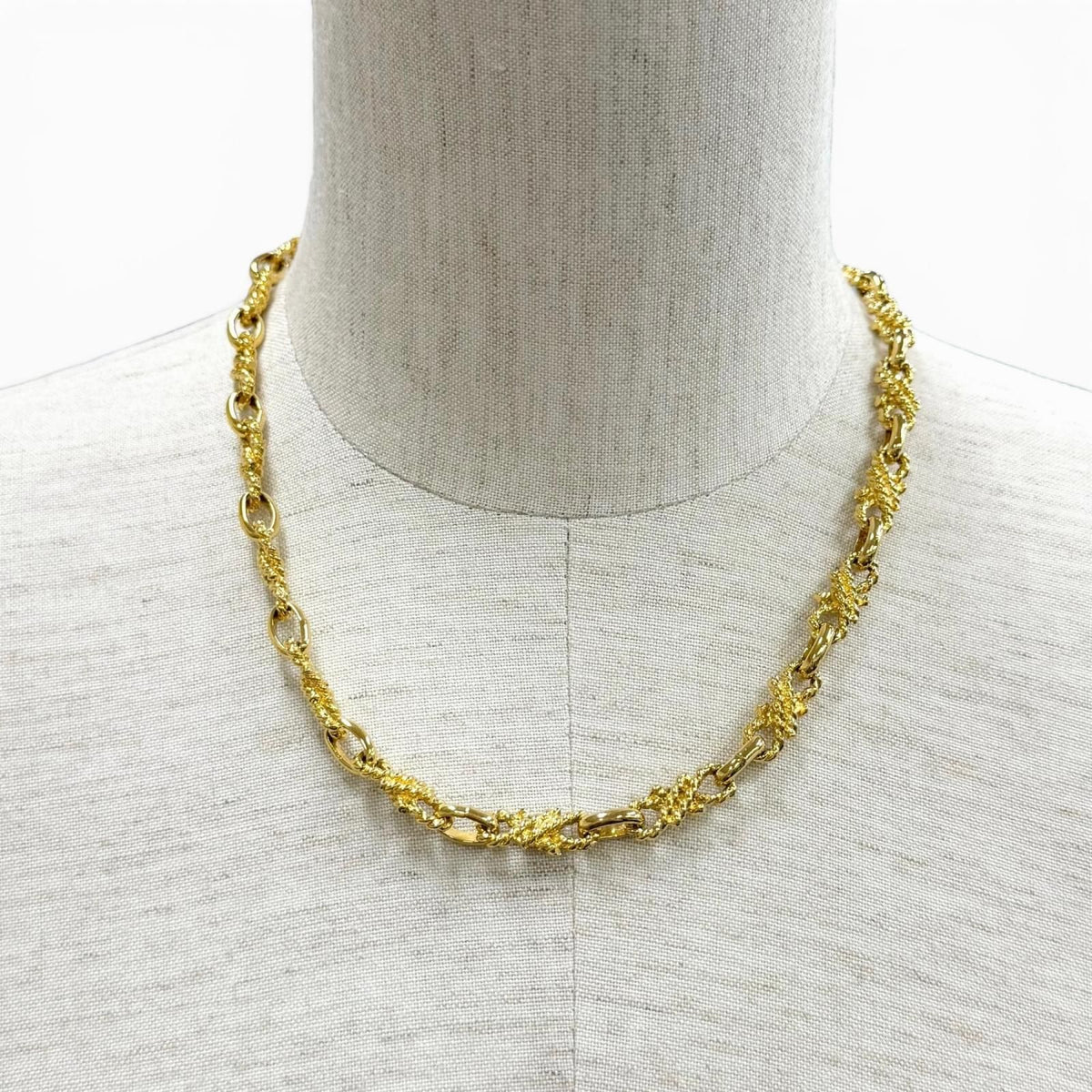 Celine Vintage Rope Motif Chain Necklace Choker Gold — view 2