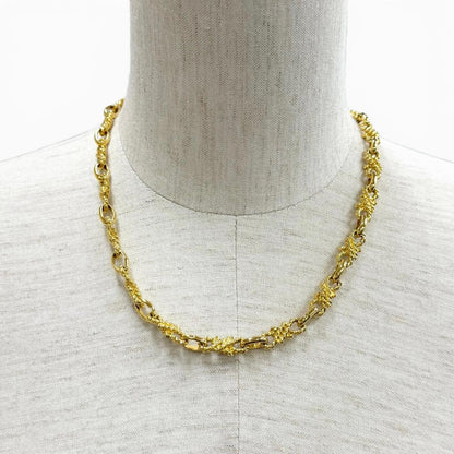 Celine Vintage Rope Motif Chain Necklace Choker Gold — view 2