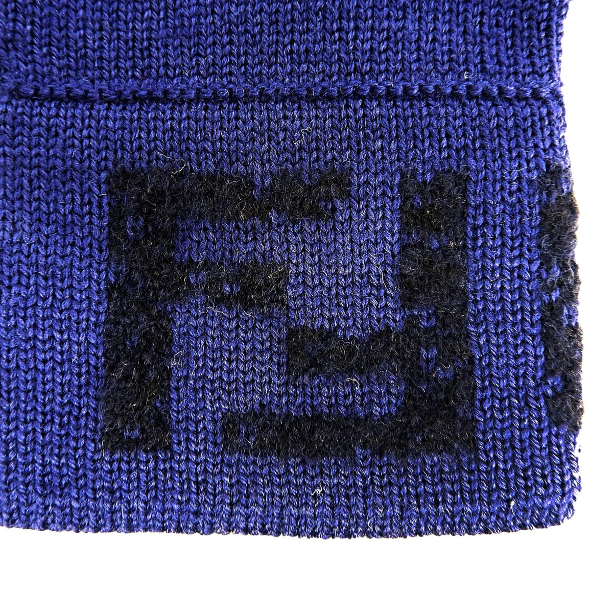 Fendi Wool Smartphone Compatible FF Logo Zucca Pattern Knit Gloves Navy TU — view 6