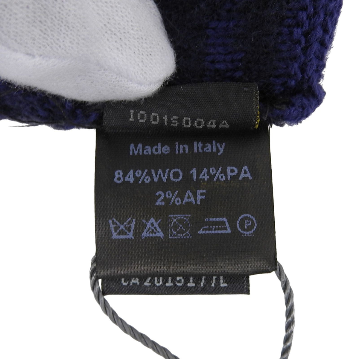 Fendi Wool Smartphone Compatible FF Logo Zucca Pattern Knit Gloves Navy TU — view 7