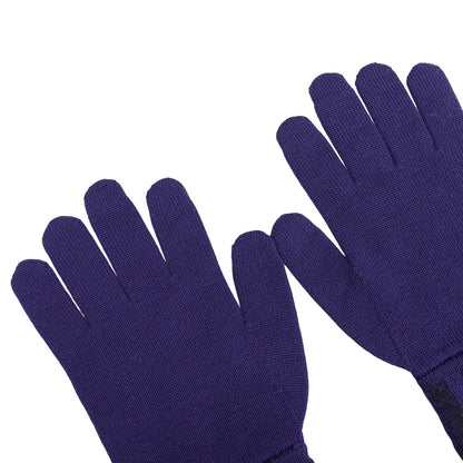 Fendi Wool Smartphone Compatible FF Logo Zucca Pattern Knit Gloves Navy TU — view 4