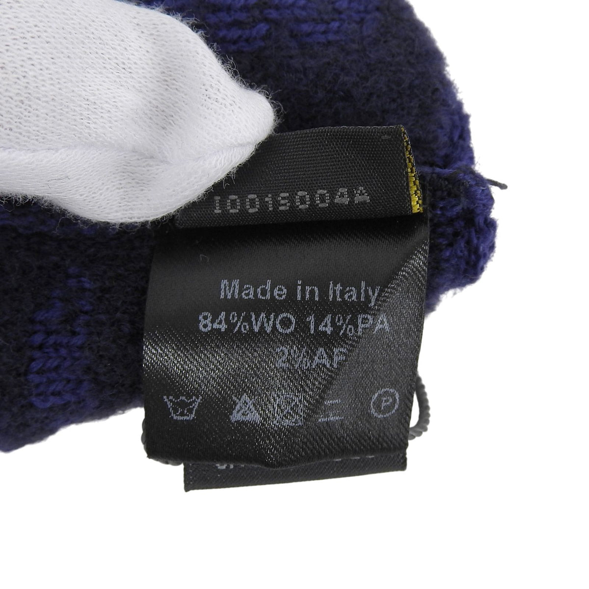 Fendi Wool Smartphone Compatible FF Logo Zucca Pattern Knit Gloves Navy TU — view 7