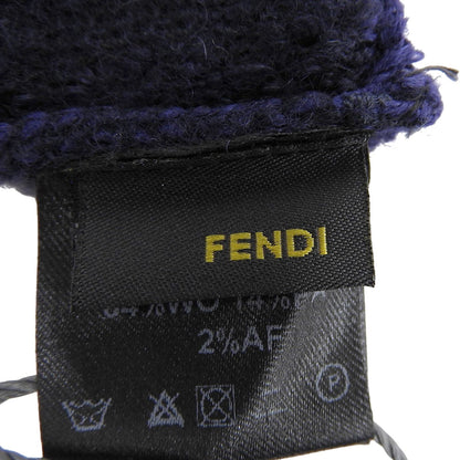 Fendi Wool Smartphone Compatible FF Logo Zucca Pattern Knit Gloves Navy TU — view 8