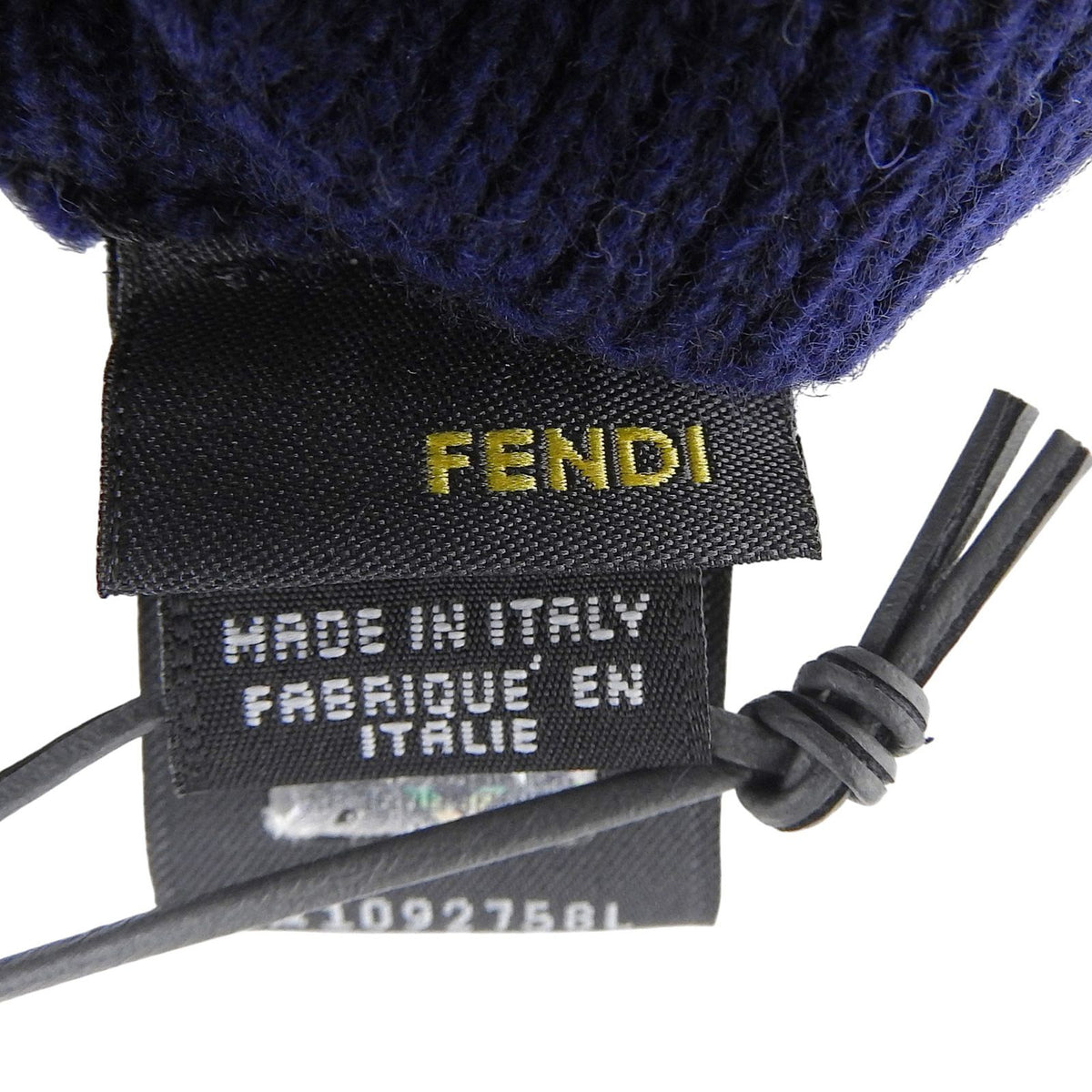 Fendi Wool Cashmere Blend FF Logo Knit Gloves Navy TU — view 8