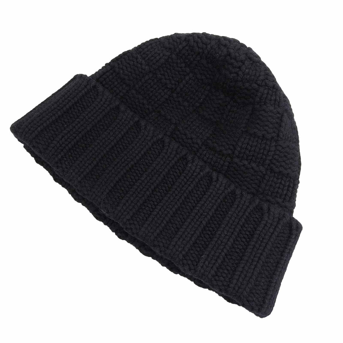 Louis Vuitton Helsinki Cashmere 100% Cowhide Leather Patch Hat Knit Cap Black — view 4