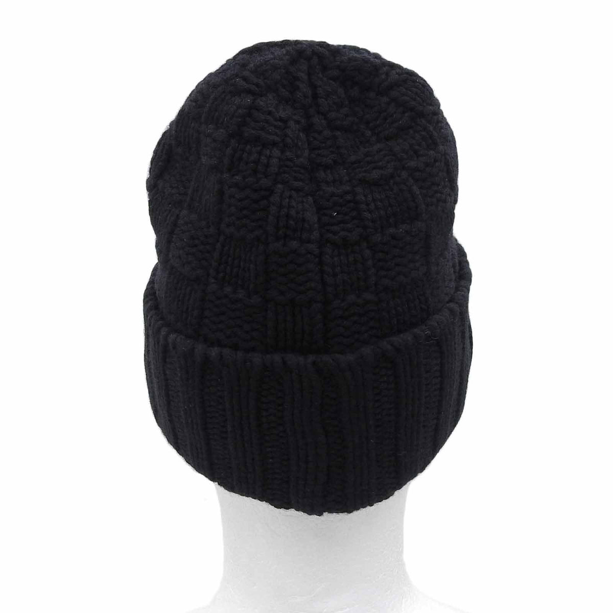 Louis Vuitton Helsinki Cashmere 100% Cowhide Leather Patch Hat Knit Cap Black — view 3