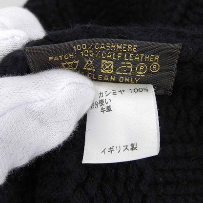 Louis Vuitton Helsinki Cashmere 100% Cowhide Leather Patch Hat Knit Cap Black — view 7