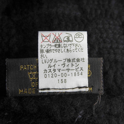 Louis Vuitton Helsinki Cashmere 100% Cowhide Leather Patch Hat Knit Cap Black — view 8