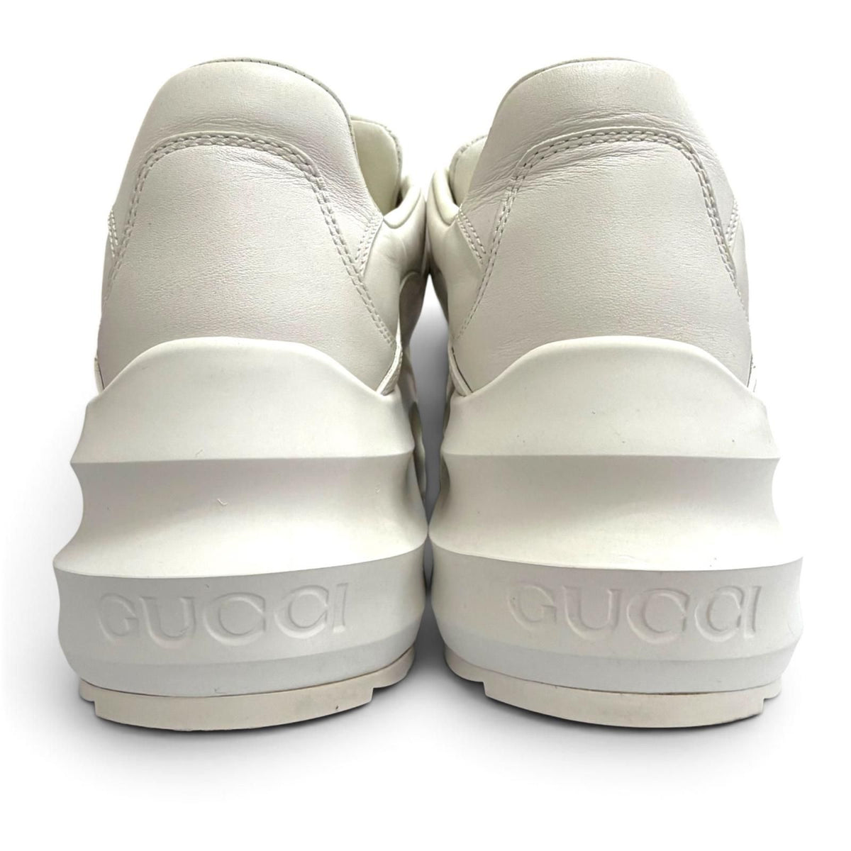 Gucci Logo Platform Wave Leather Sneakers White — view 4