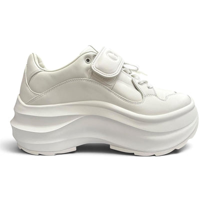 Gucci Logo Platform Wave Leather Sneakers White — view 6
