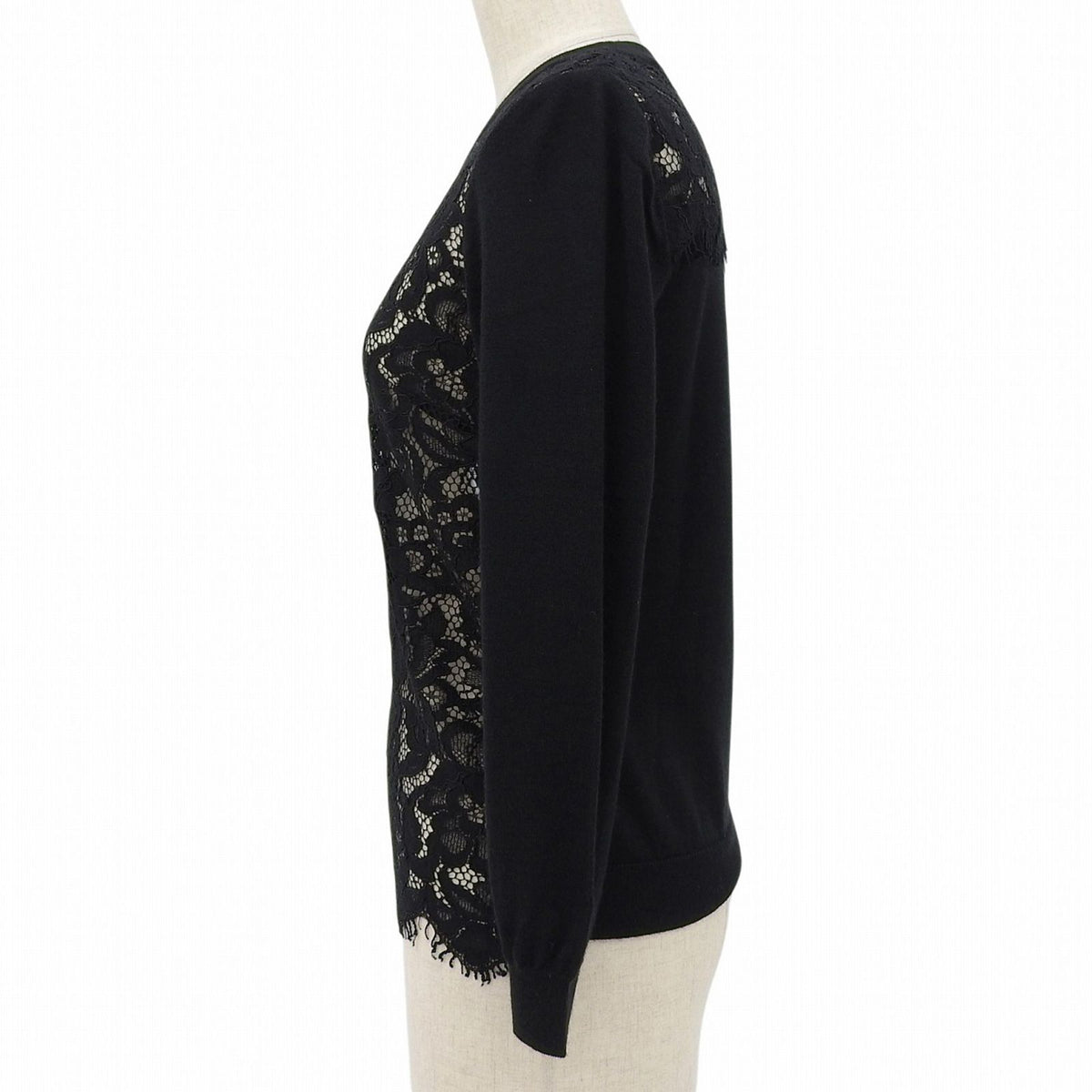 Dolce & Gabbana Cashmere Silk Blend Lace Top Black 38 — view 4