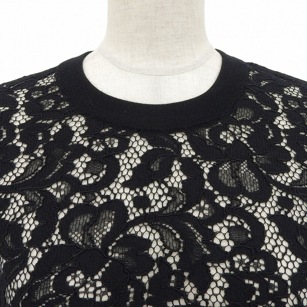 Dolce & Gabbana Cashmere Silk Blend Lace Top Black 38 — view 3