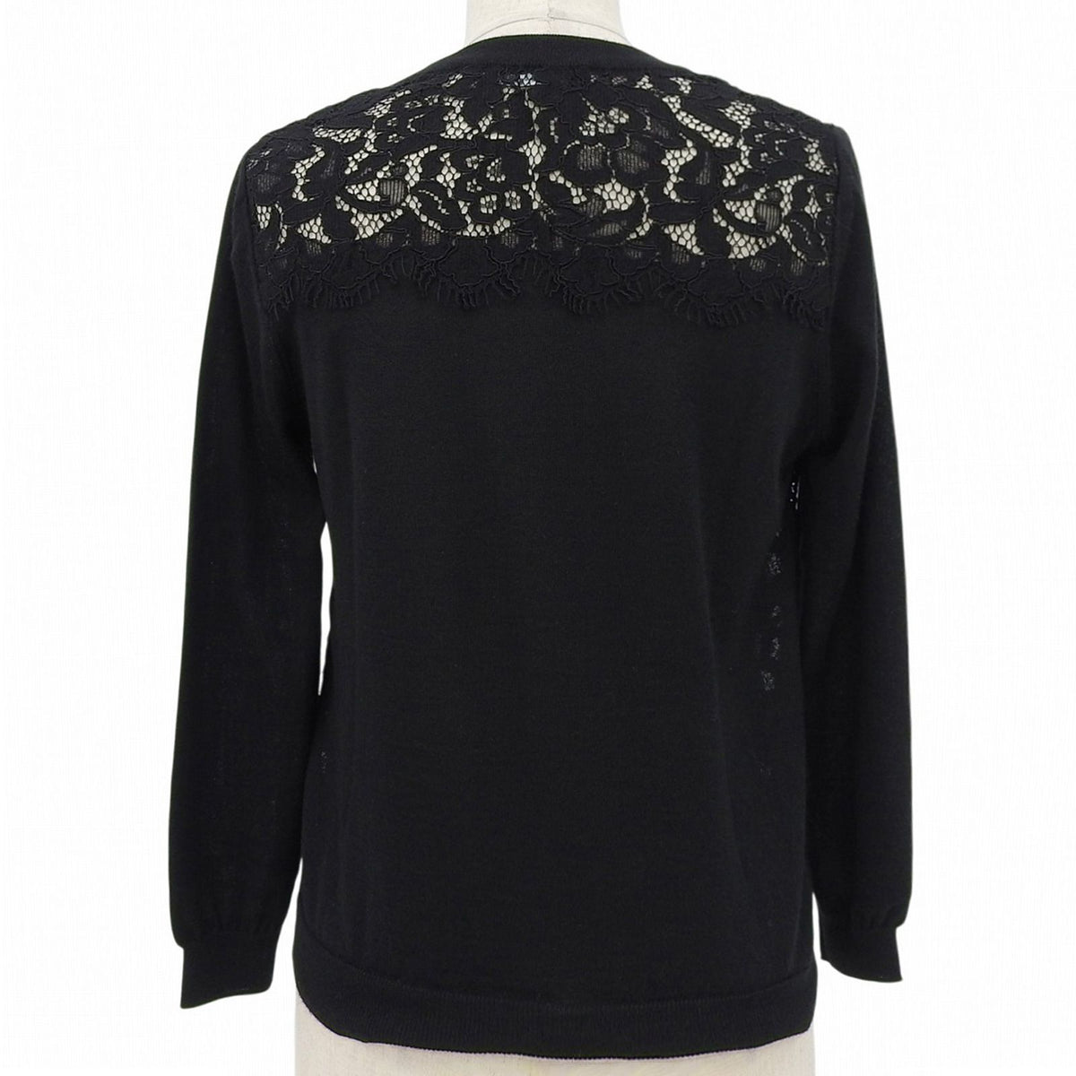 Dolce & Gabbana Cashmere Silk Blend Lace Top Black 38 — view 2