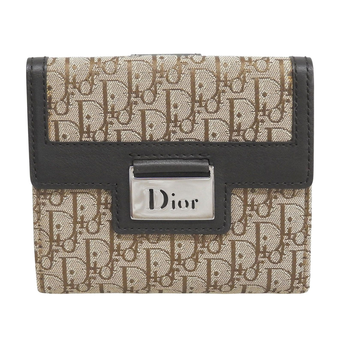 Dior Street Chic Trotter Canvas Leather Bifold Wallet