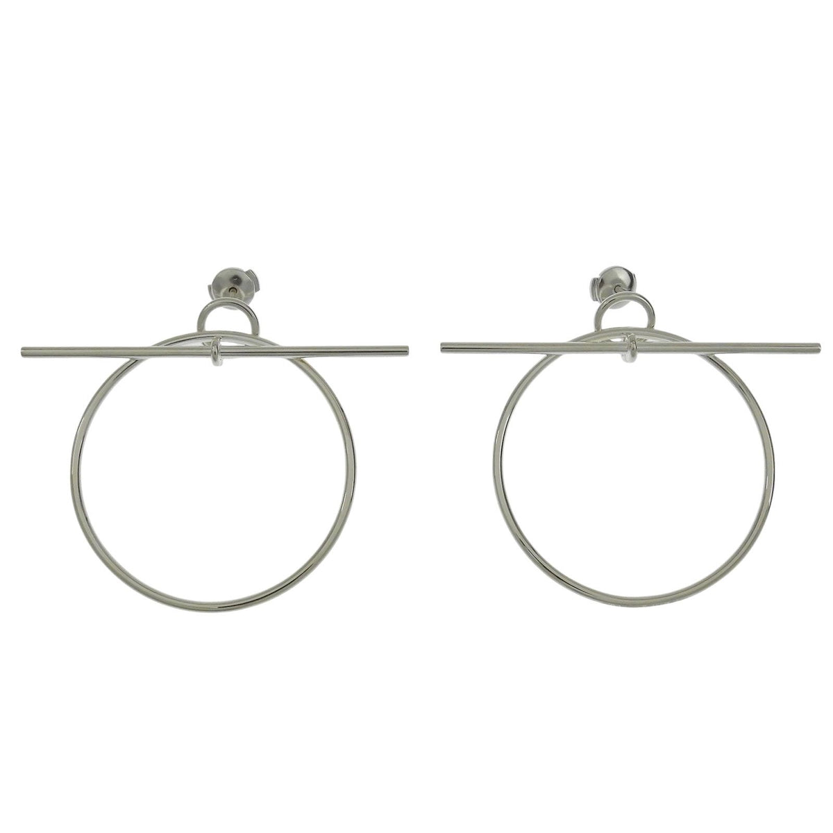Hermes Loop MM Earrings Silver