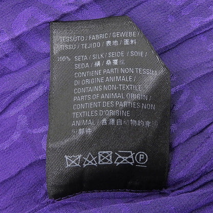 Balenciaga Homewear Silk 100% Logo All Over Print Long Sleeve Shirt Purple 34 — view 8