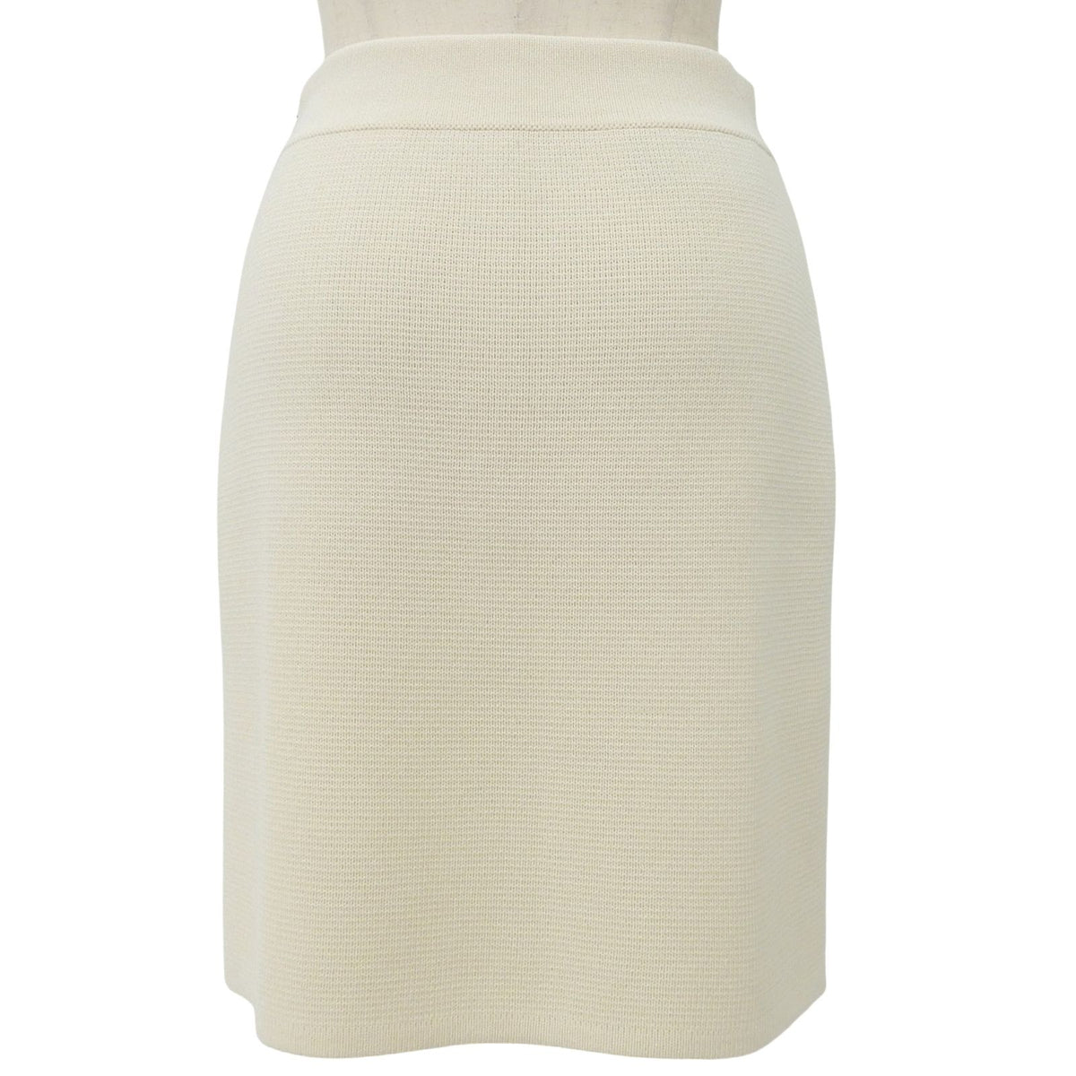 Gucci Wool 100% Side Zip Knit Fitted Skirt Ivory — view 2
