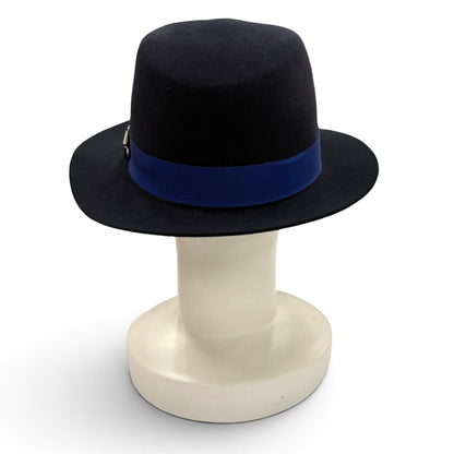 Hermes Wool Lining Silk 100% Horse Felt Hat Navy 59 — view 4