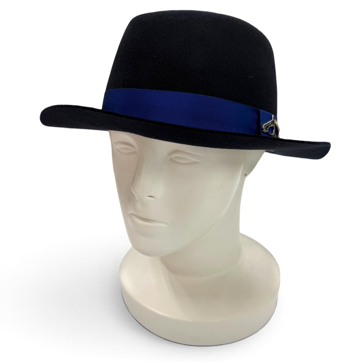 Hermes Wool Lining Silk 100% Horse Felt Hat Navy 59