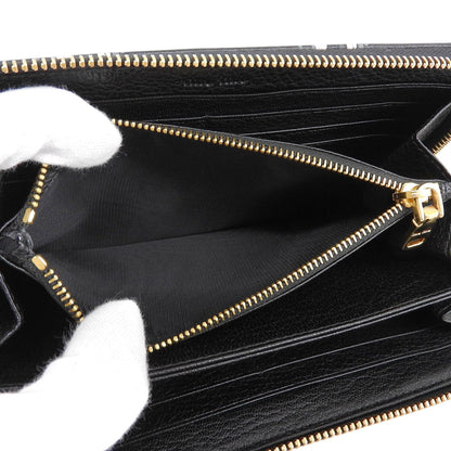 Miu Miu Madras ST Check Leather Zip Around Wallet Black Gray Pink — view 7