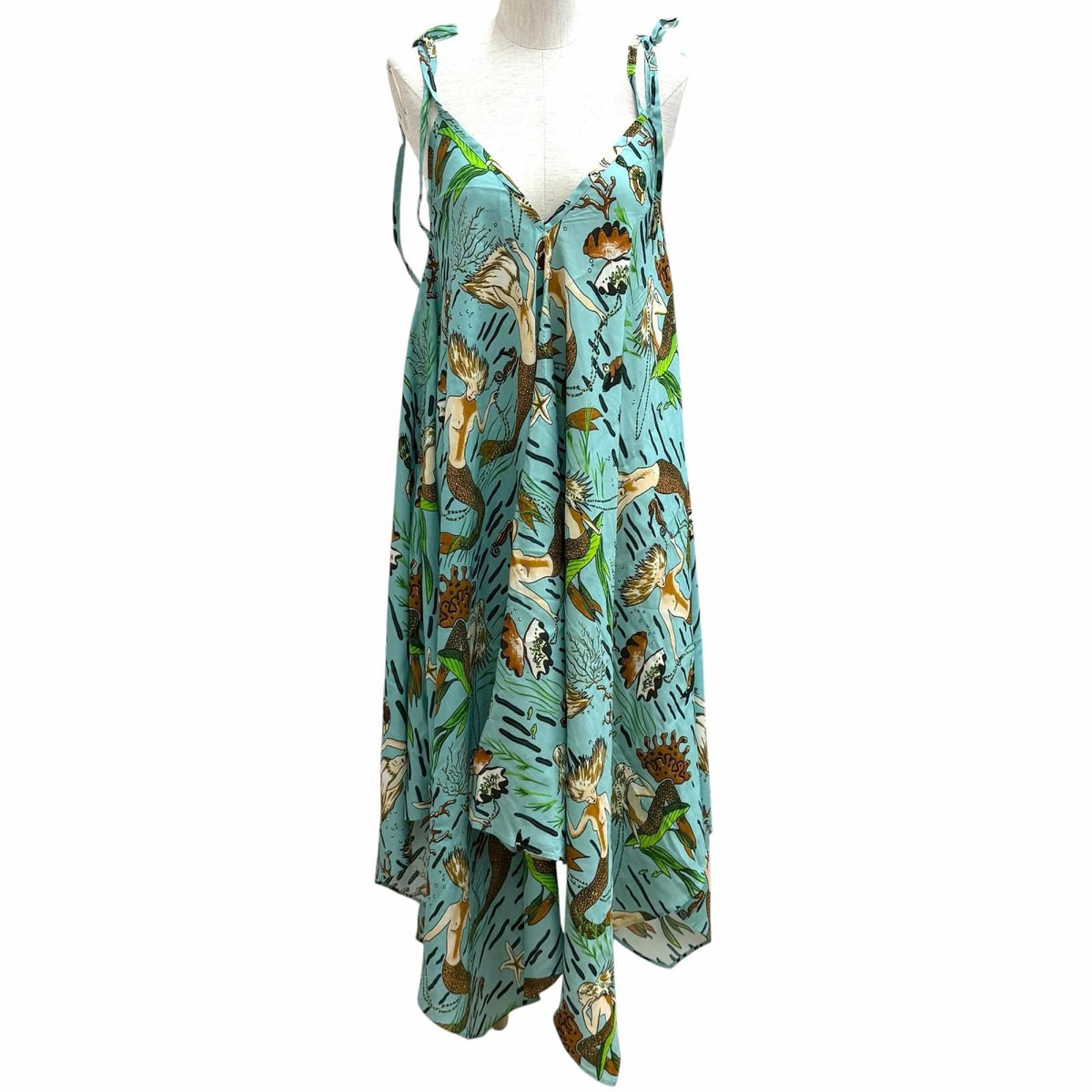 Loewe x Paula's Ibiza Mermaid Print Cami Dress Green
