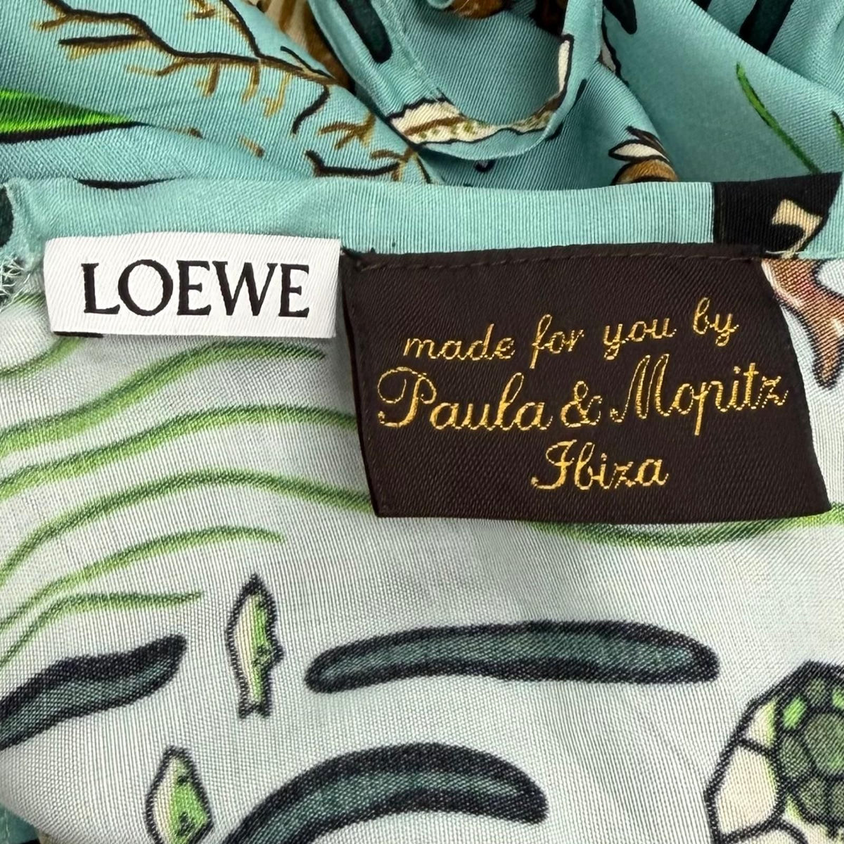 Loewe x Paula's Ibiza Mermaid Print Cami Dress Green — view 7