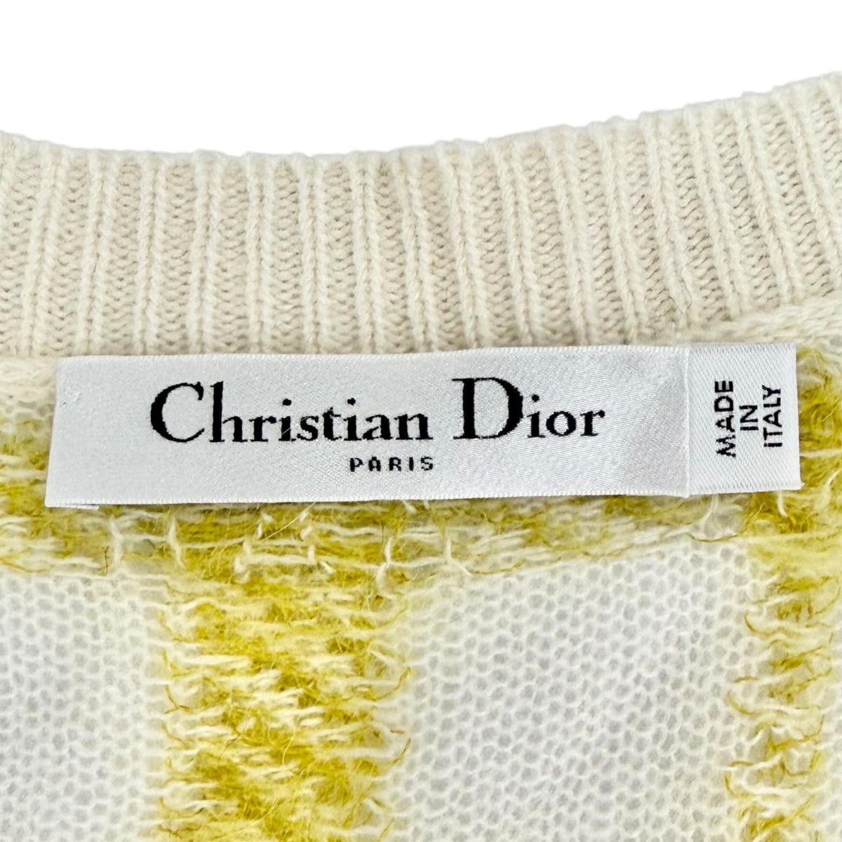 Dior Mohair Cashmere Mixed Check CD Logo Button V-neck Cardigan 40 — view 6