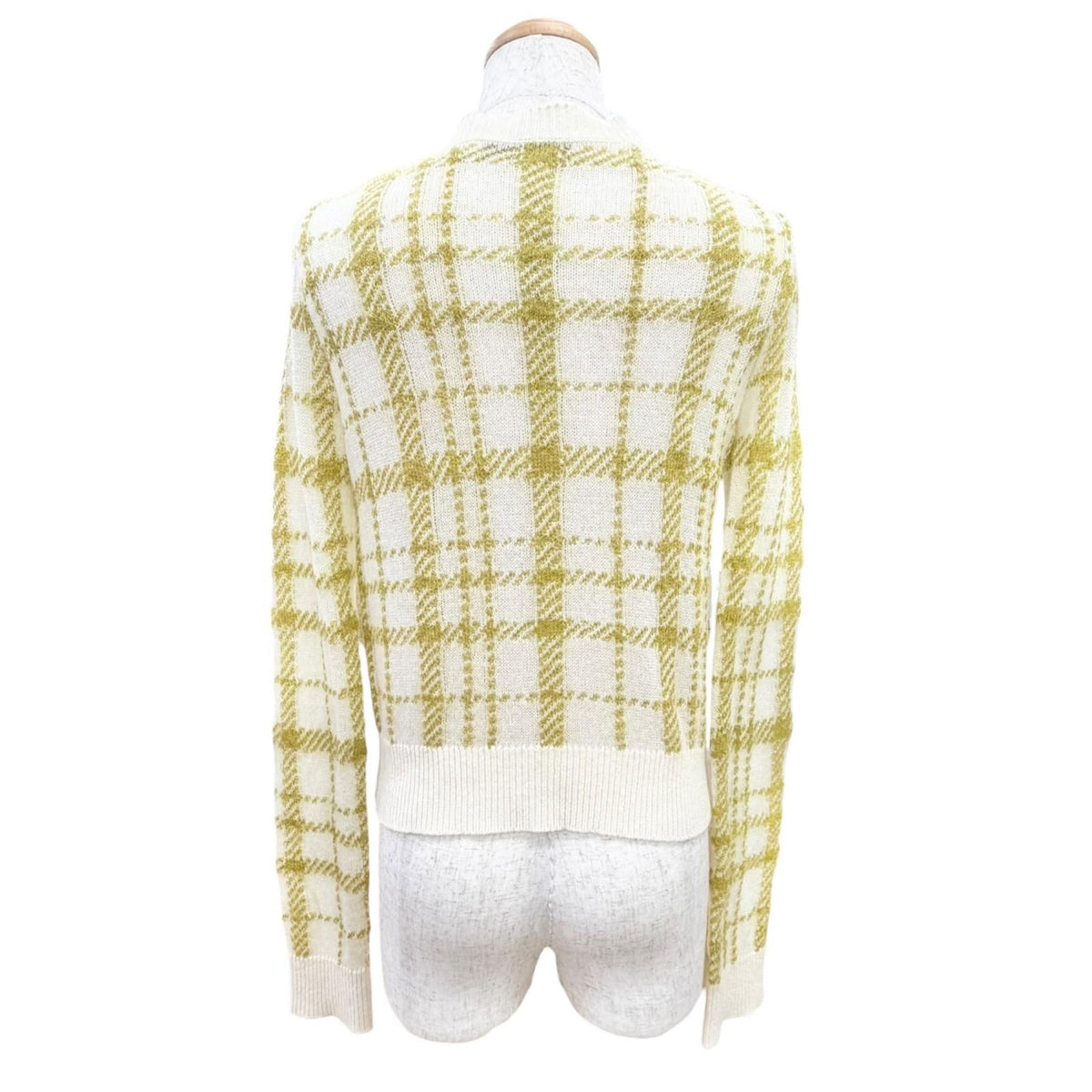 Dior Mohair Cashmere Mixed Check CD Logo Button V-neck Cardigan 40 — view 4