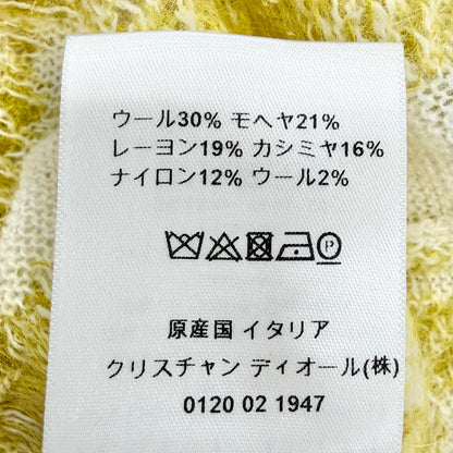 Dior Mohair Cashmere Mixed Check CD Logo Button V-neck Cardigan 40 — view 8