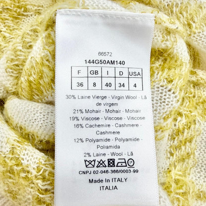 Dior Mohair Cashmere Mixed Check CD Logo Button V-neck Cardigan 40 — view 7