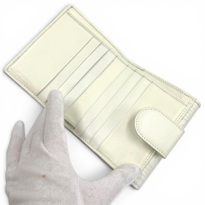 Bvlgari Parentesi Leather Bifold Wallet Compact White Gold — view 5