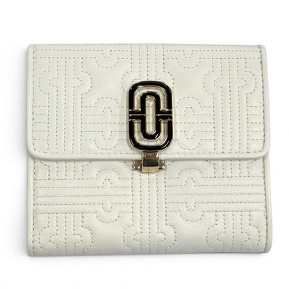 Bvlgari Parentesi Leather Bifold Wallet Compact White Gold