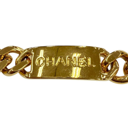 Chanel Vintage 93A Metal Logo Plate CC Coin Chain Belt Gold — view 7
