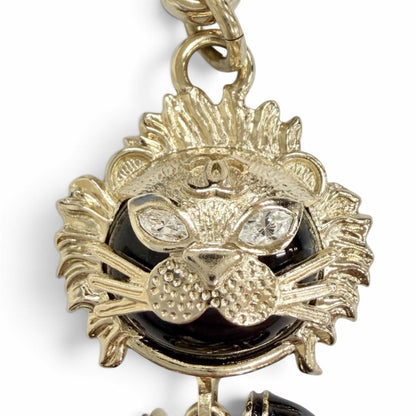 Chanel CC Logo Rhinestone Camellia Quilted Bag Lion Key Holder Bag Charm — view 4