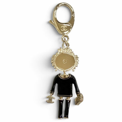 Chanel CC Logo Rhinestone Camellia Quilted Bag Lion Key Holder Bag Charm — view 2