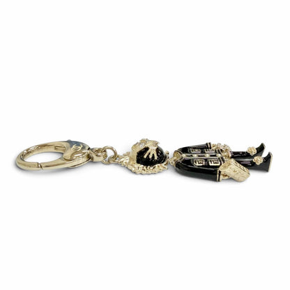 Chanel CC Logo Rhinestone Camellia Quilted Bag Lion Key Holder Bag Charm — view 3