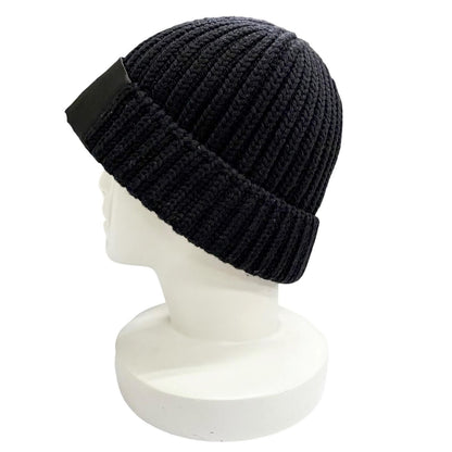 Prada Wool Triangle Logo Knit Cap Black Silver Hat — view 3