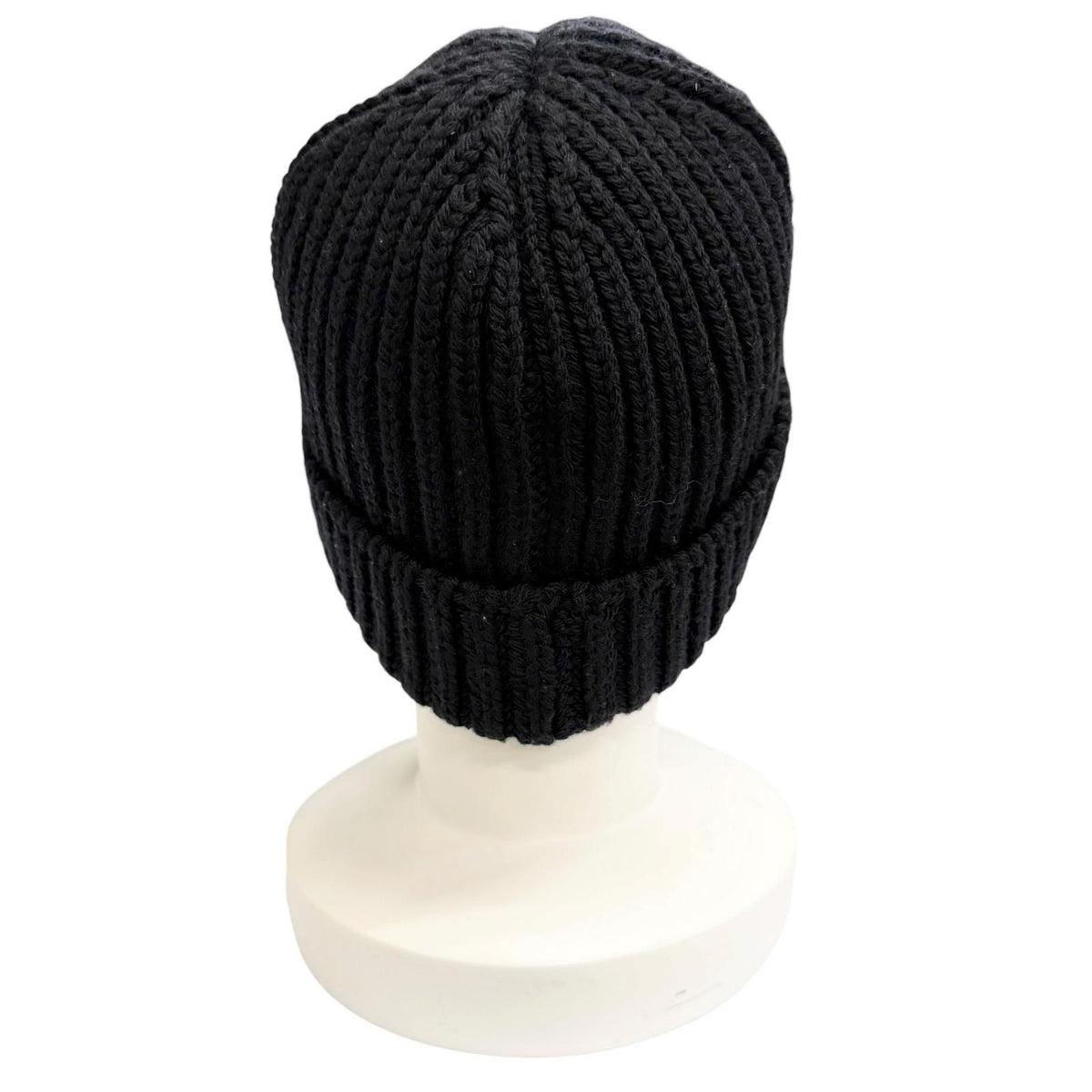 Prada Wool Triangle Logo Knit Cap Black Silver Hat — view 5
