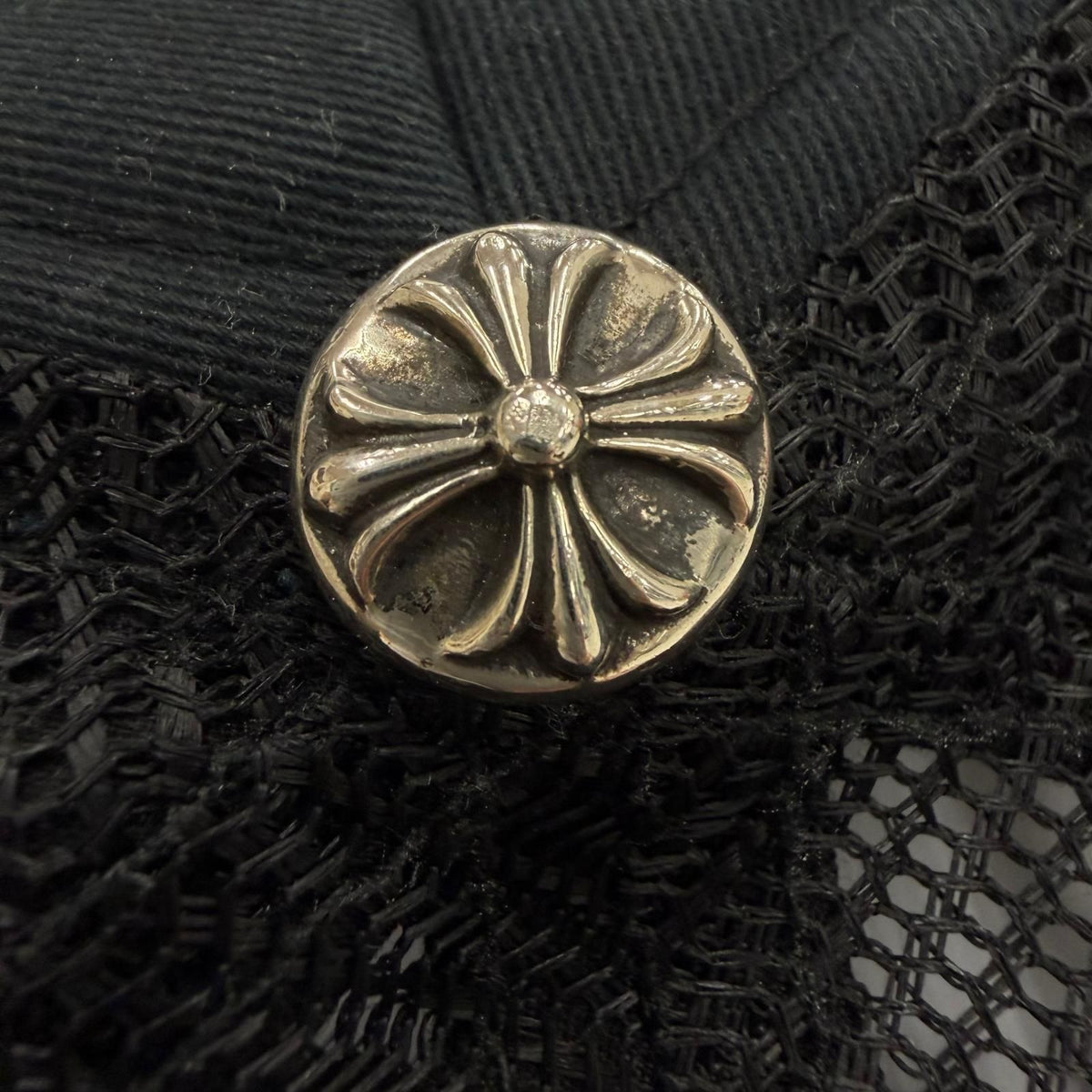 Chrome Hearts Trucker Cap CH Patch Mesh Hat Truck Khaki Cap Black Silver US — view 7