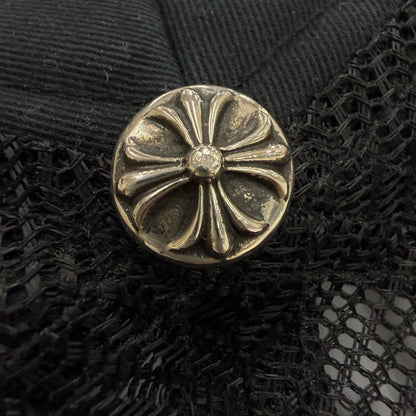 Chrome Hearts Trucker Cap CH Patch Mesh Hat Truck Khaki Cap Black Silver US — view 7