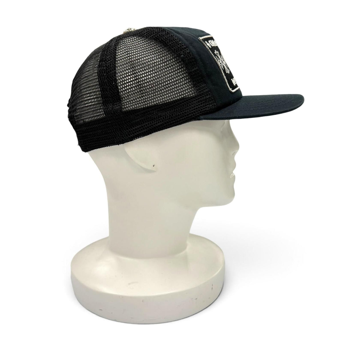 Chrome Hearts Trucker Cap CH Patch Mesh Hat Truck Khaki Cap Black Silver US — view 4