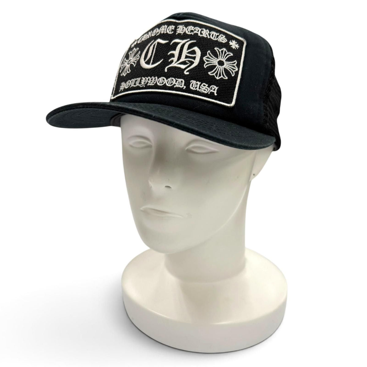Chrome Hearts Trucker Cap CH Patch Mesh Hat Truck Khaki Cap Black Silver US